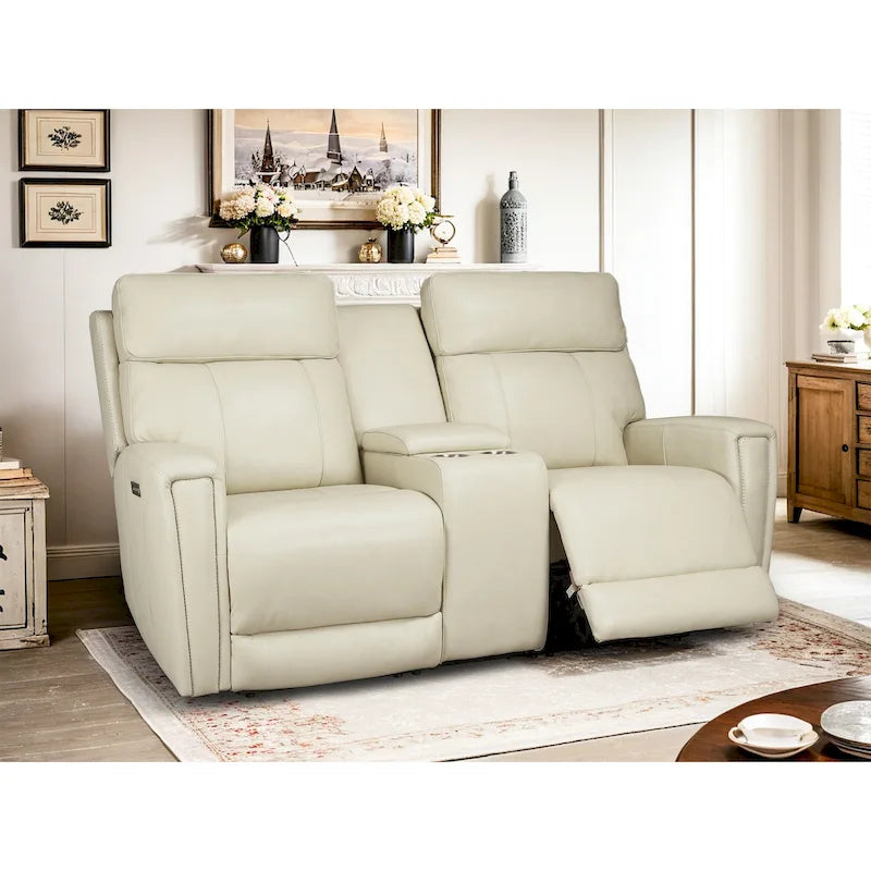 71.5 Leather Zero Gravity Power Recliner Loveseat Sofa with Power Headrest, USB&USB-C Port