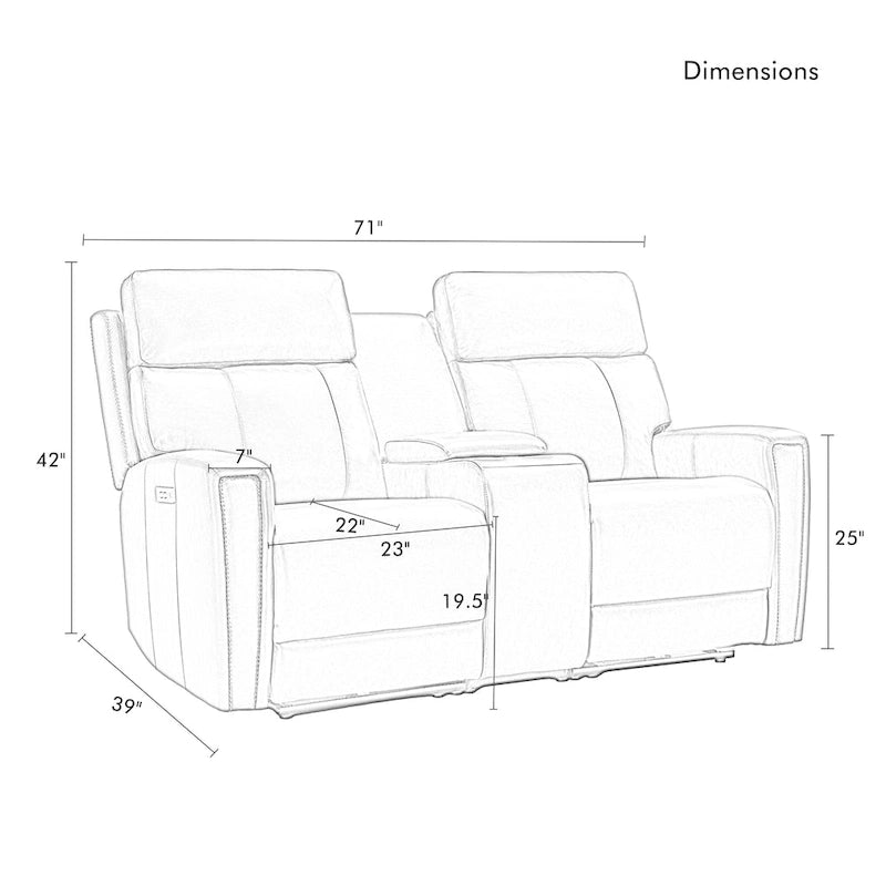 71.5 Leather Zero Gravity Power Recliner Loveseat Sofa with Power Headrest, USB&USB-C Port