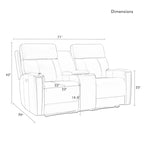 Causeuse inclinable électrique en cuir zéro gravité de 71,5 po avec appuie-tête électrique, port USB et USB-C