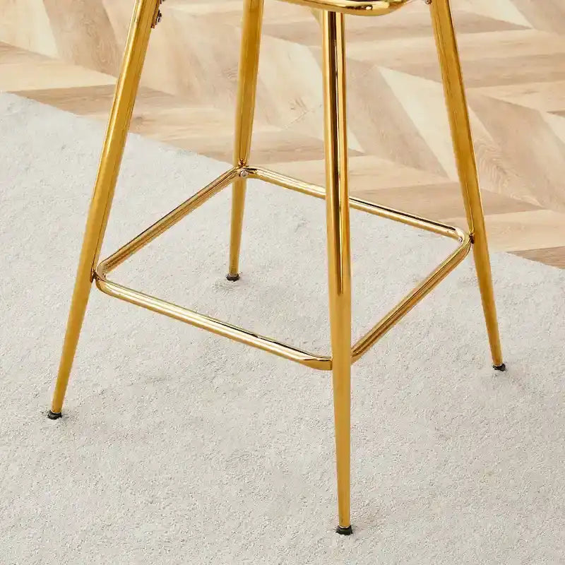 A Set of 4 Rotating Bar Stools, Equipped with Breathable Linen Cushions - Suitable for The Height of The Kitchen Island