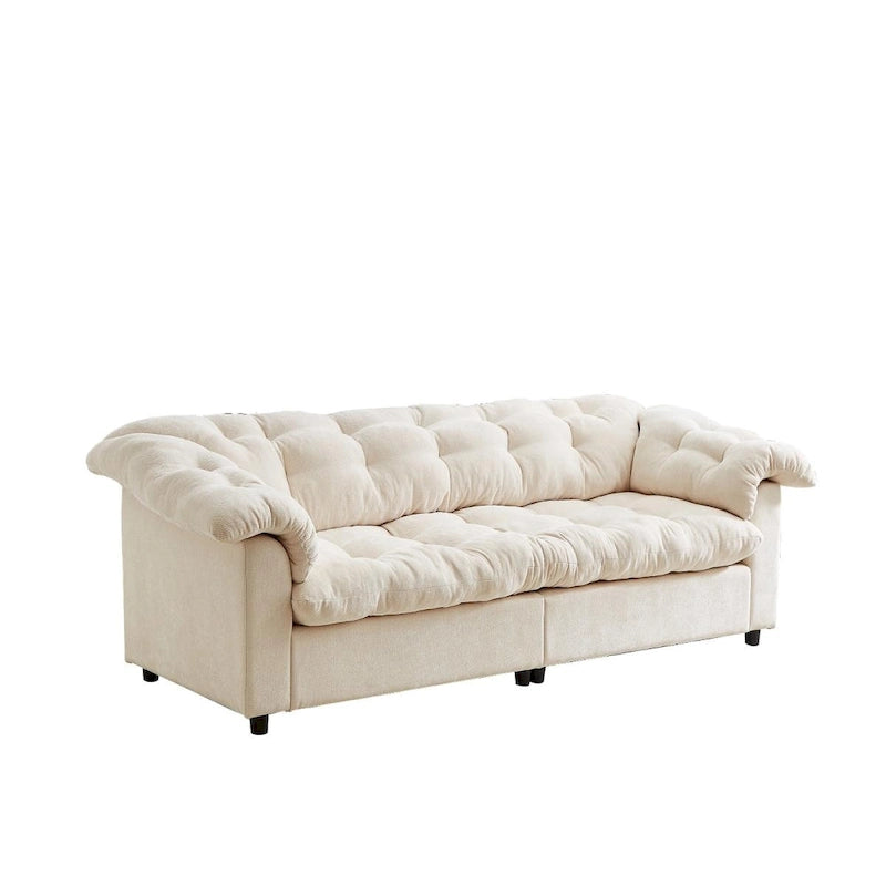99.2  Chenille Comfort Deep Seat Sofa, Upholstered Fluffy Cloud Sofa