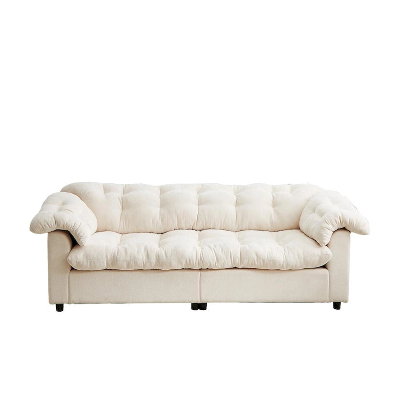 99.2  Chenille Comfort Deep Seat Sofa, Upholstered Fluffy Cloud Sofa