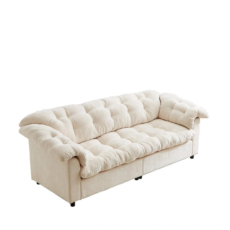 99.2  Chenille Comfort Deep Seat Sofa, Upholstered Fluffy Cloud Sofa