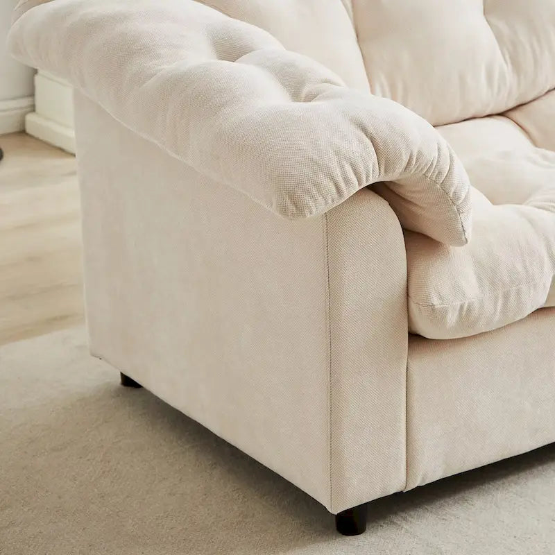 99.2  Chenille Comfort Deep Seat Sofa, Upholstered Fluffy Cloud Sofa