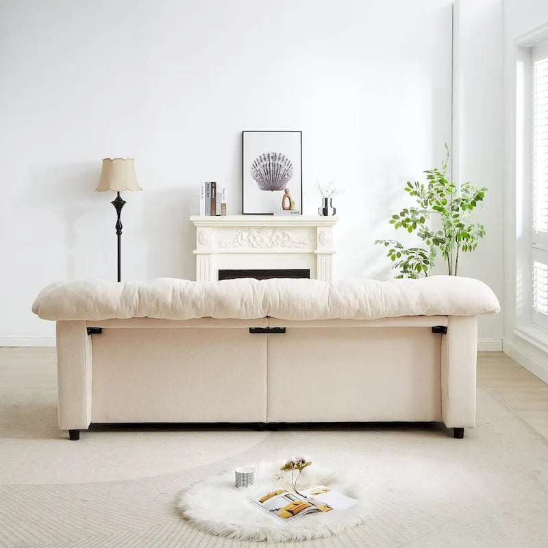 99.2  Chenille Comfort Deep Seat Sofa, Upholstered Fluffy Cloud Sofa