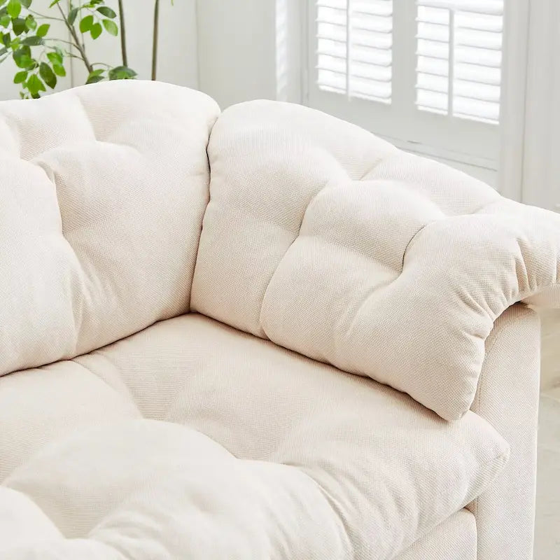 99.2  Chenille Comfort Deep Seat Sofa, Upholstered Fluffy Cloud Sofa