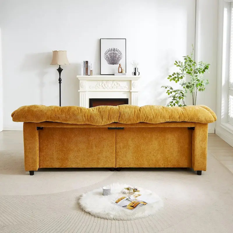 99.2  Chenille Comfort Deep Seat Sofa, Upholstered Fluffy Cloud Sofa