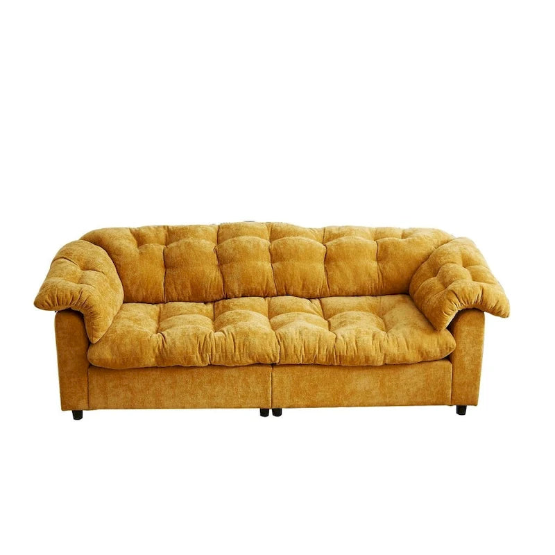 99.2  Chenille Comfort Deep Seat Sofa, Upholstered Fluffy Cloud Sofa