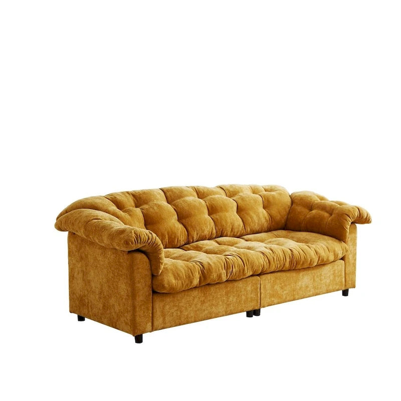 99.2  Chenille Comfort Deep Seat Sofa, Upholstered Fluffy Cloud Sofa