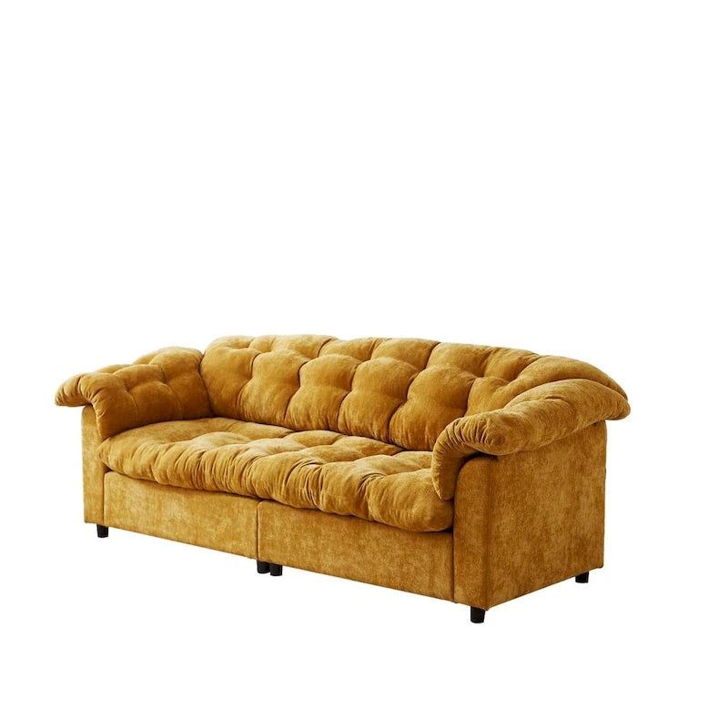 99.2  Chenille Comfort Deep Seat Sofa, Upholstered Fluffy Cloud Sofa