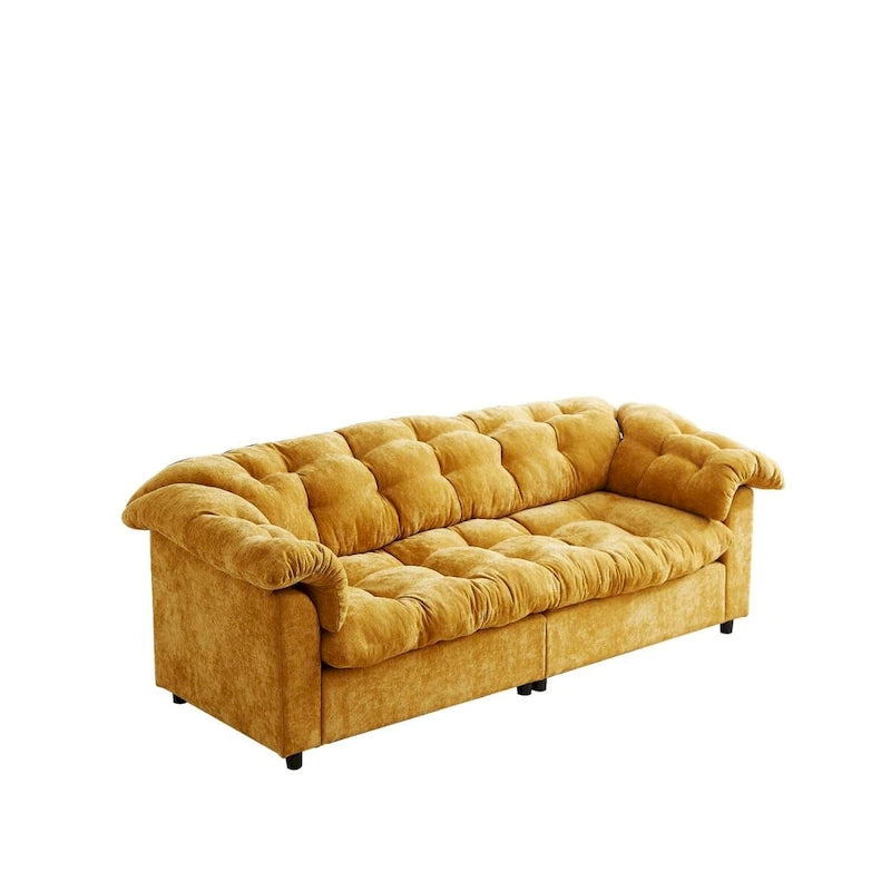 99.2  Chenille Comfort Deep Seat Sofa, Upholstered Fluffy Cloud Sofa