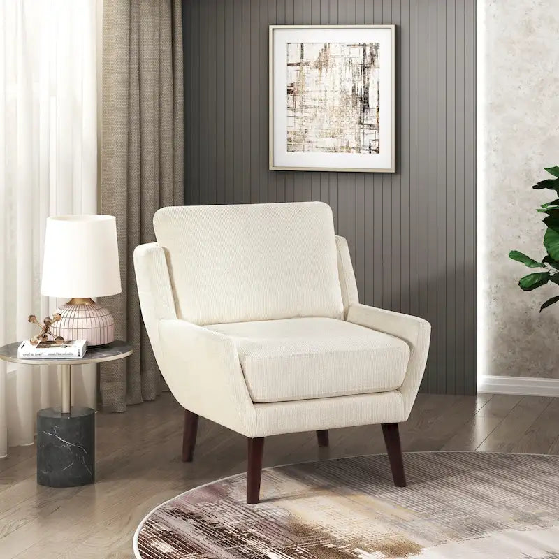 Comfortable Contemporary Accent Chair with Durable Upholstery and Solid Wood Legs