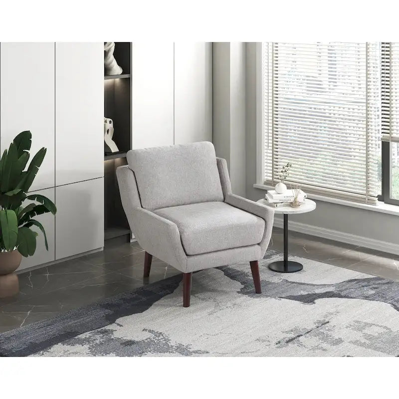 Comfortable Contemporary Accent Chair with Durable Upholstery and Solid Wood Legs