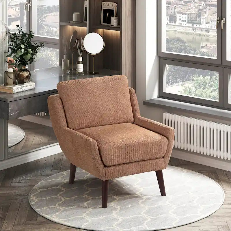 Comfortable Contemporary Accent Chair with Durable Upholstery and Solid Wood Legs
