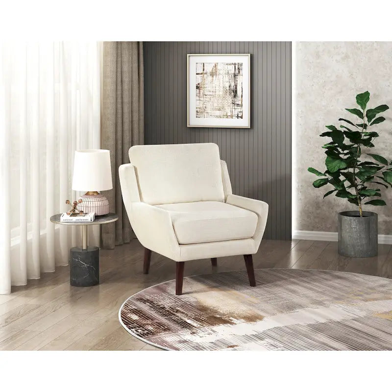Comfortable Contemporary Accent Chair with Durable Upholstery and Solid Wood Legs