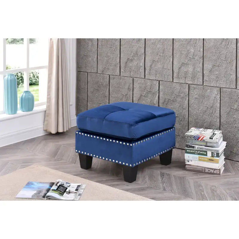 Tufted Velvet Ottoman