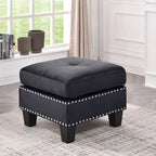 Pouffe en velours capitonné