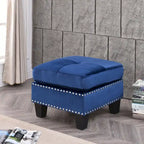 Pouffe en velours capitonné