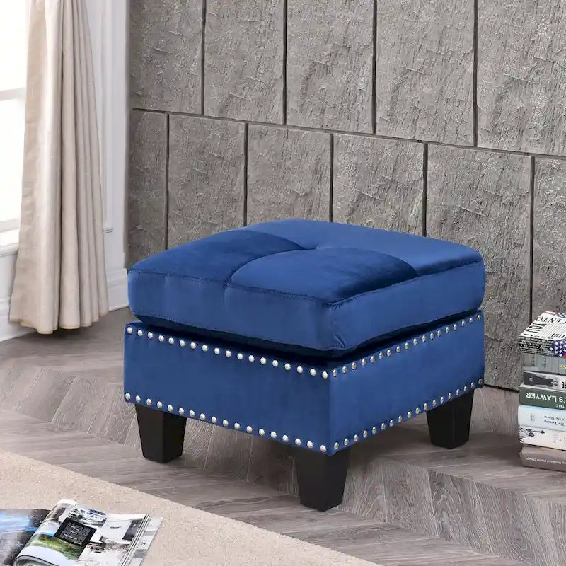 Tufted Velvet Ottoman