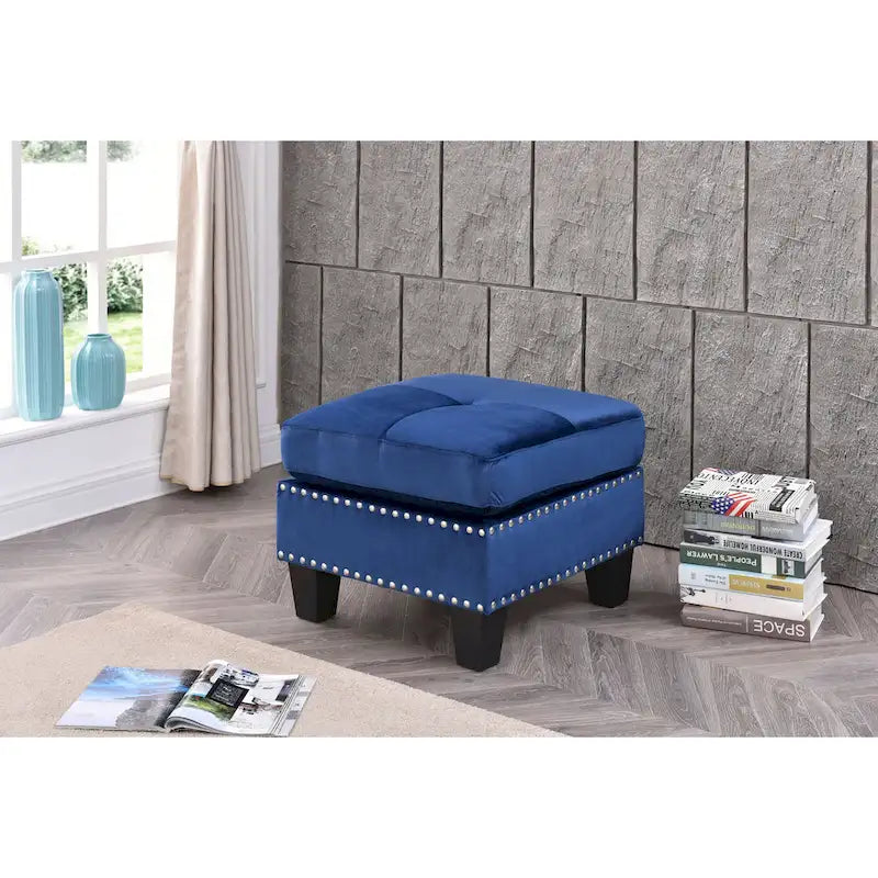 Tufted Velvet Ottoman
