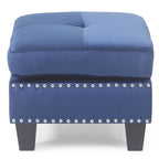 Pouffe en velours capitonné