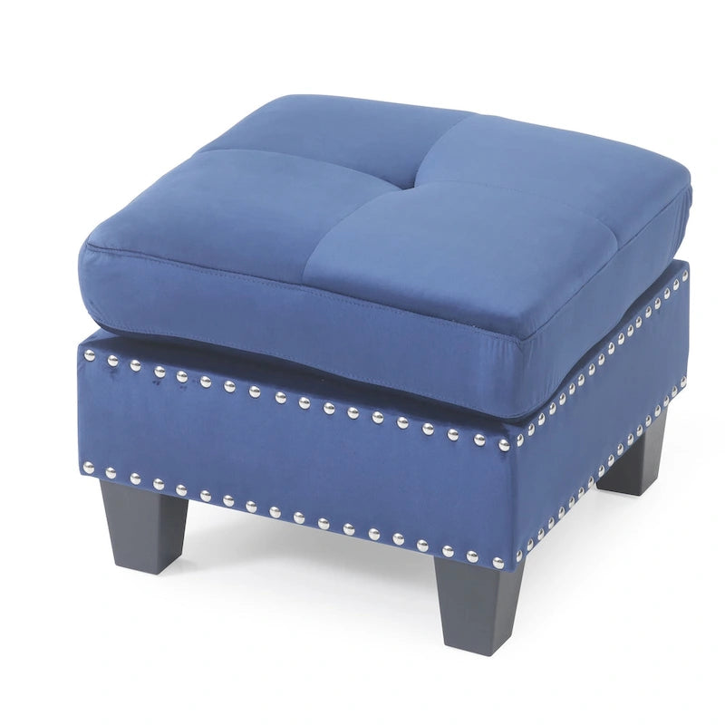 Tufted Velvet Ottoman