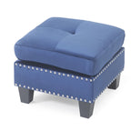 Pouffe en velours capitonné
