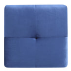 Pouffe en velours capitonné