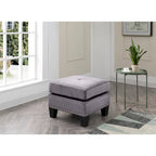 Pouffe en velours capitonné