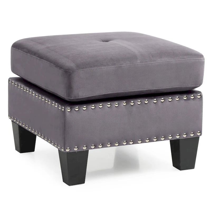 Tufted Velvet Ottoman
