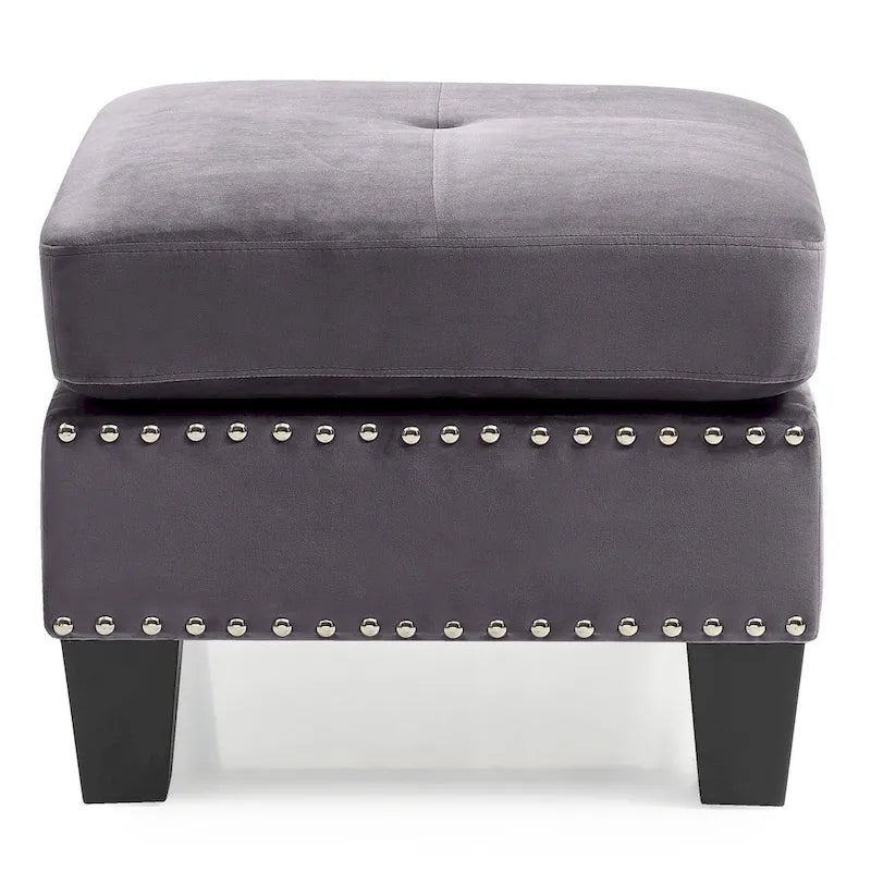 Tufted Velvet Ottoman