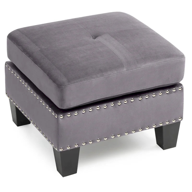 Tufted Velvet Ottoman