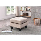 Pouffe en velours capitonné