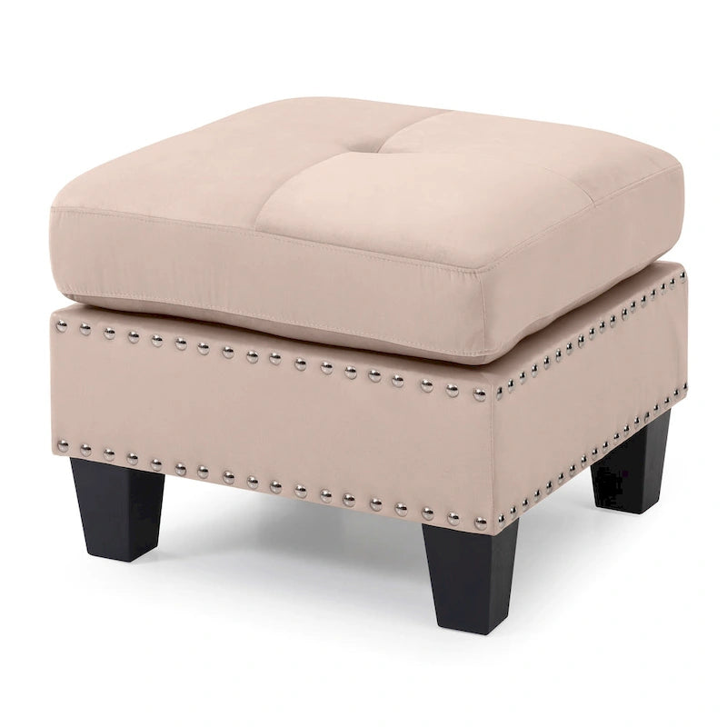 Tufted Velvet Ottoman