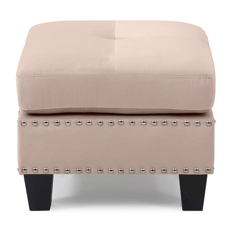 Tufted Velvet Ottoman