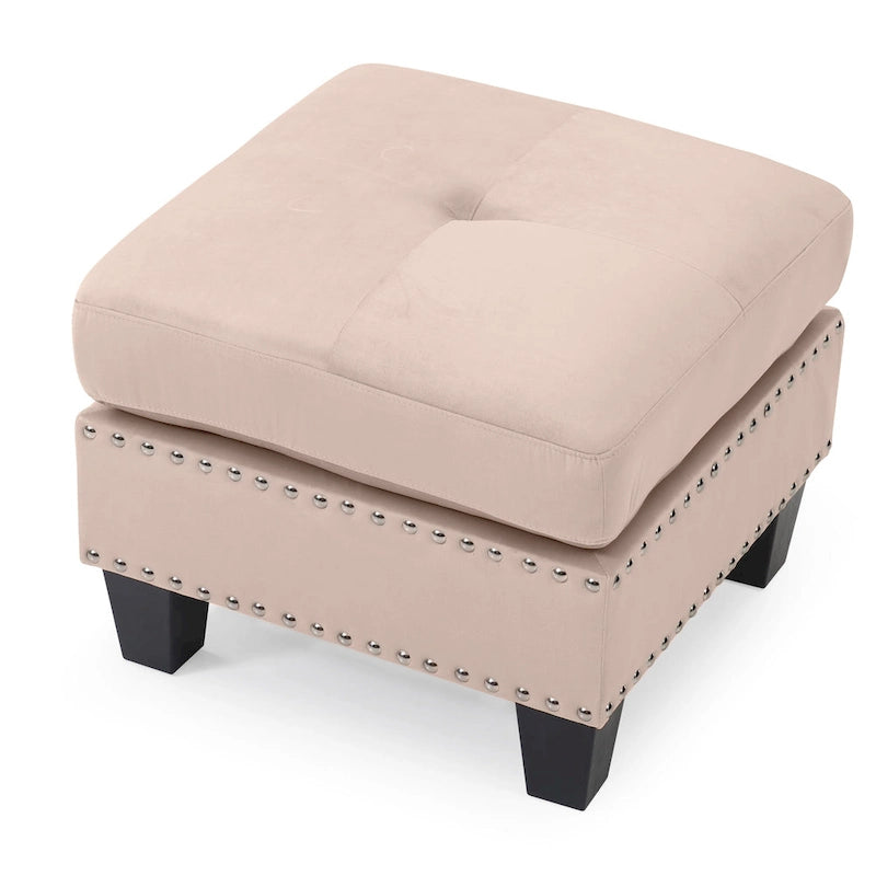 Tufted Velvet Ottoman