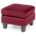 Pouffe en velours capitonné