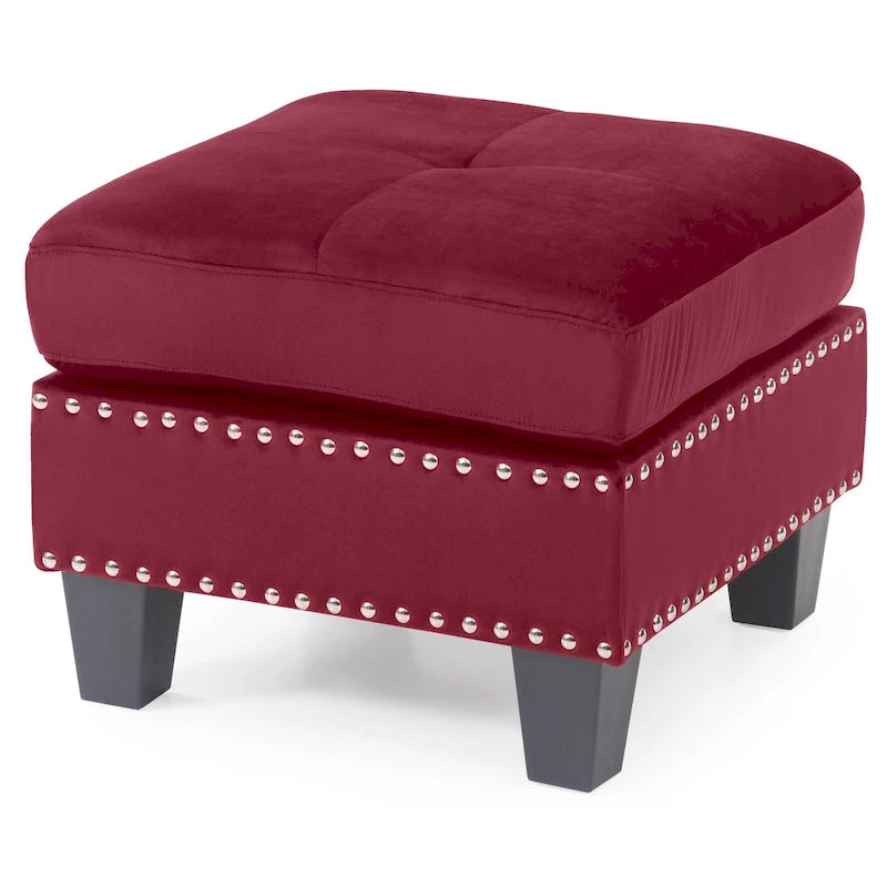 Tufted Velvet Ottoman