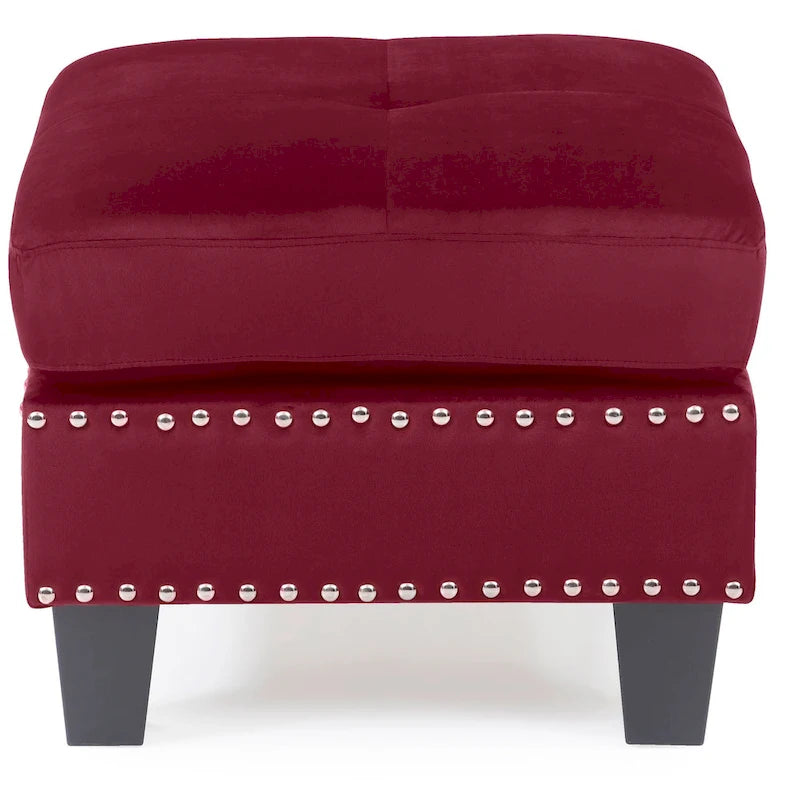 Tufted Velvet Ottoman