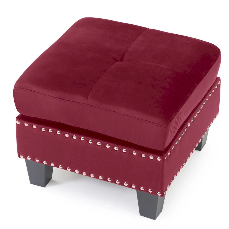 Tufted Velvet Ottoman