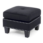 Pouffe en velours capitonné