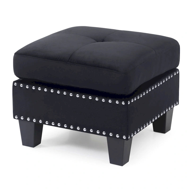 Tufted Velvet Ottoman