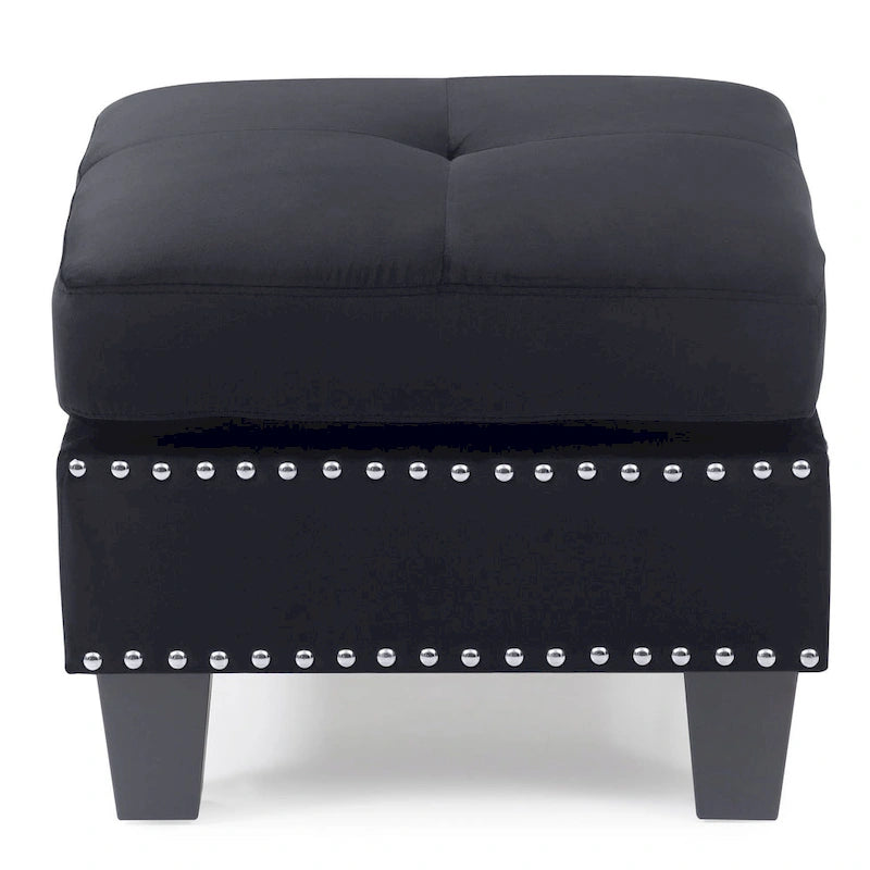 Tufted Velvet Ottoman