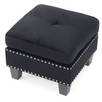 Pouffe en velours capitonné