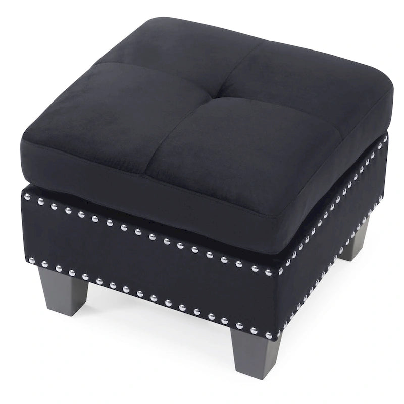 Tufted Velvet Ottoman