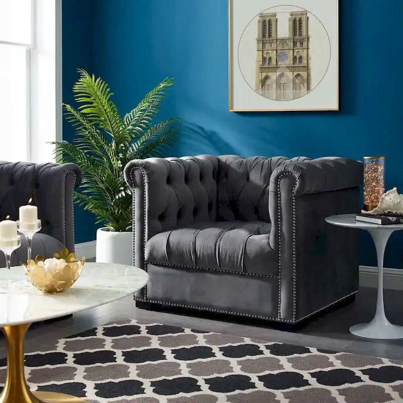 Performance Velvet Armchair