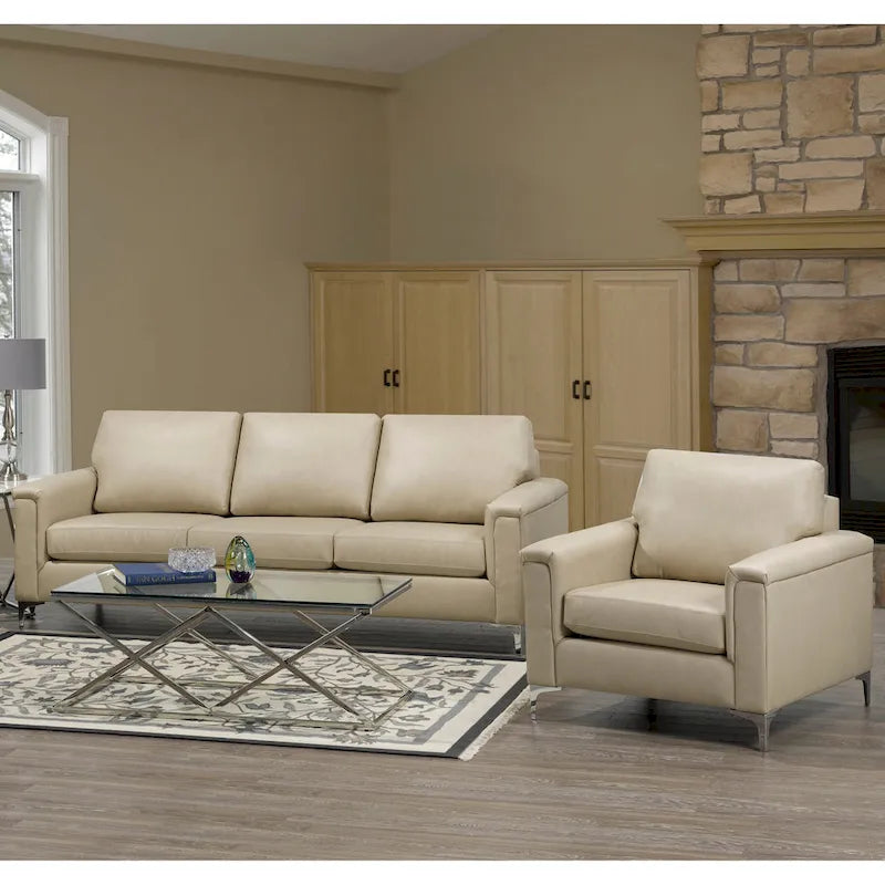 Modern Premium Top Grain Leather Sofa