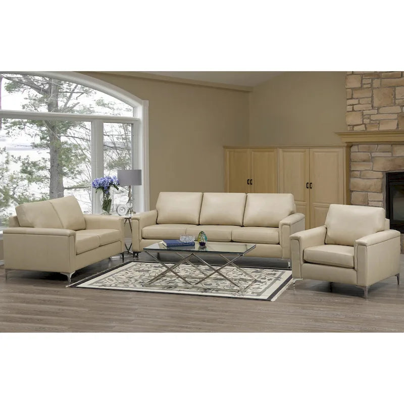 Modern Premium Top Grain Leather Sofa
