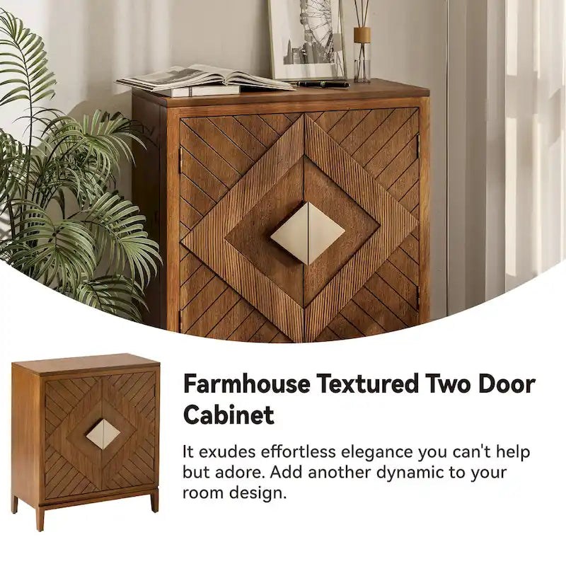 Farmhouse Storage Dresser Accent Sideboard Wood Buffet Cabinet with 2-Door for Living Room, Hallway, Bedroom, Dining Room