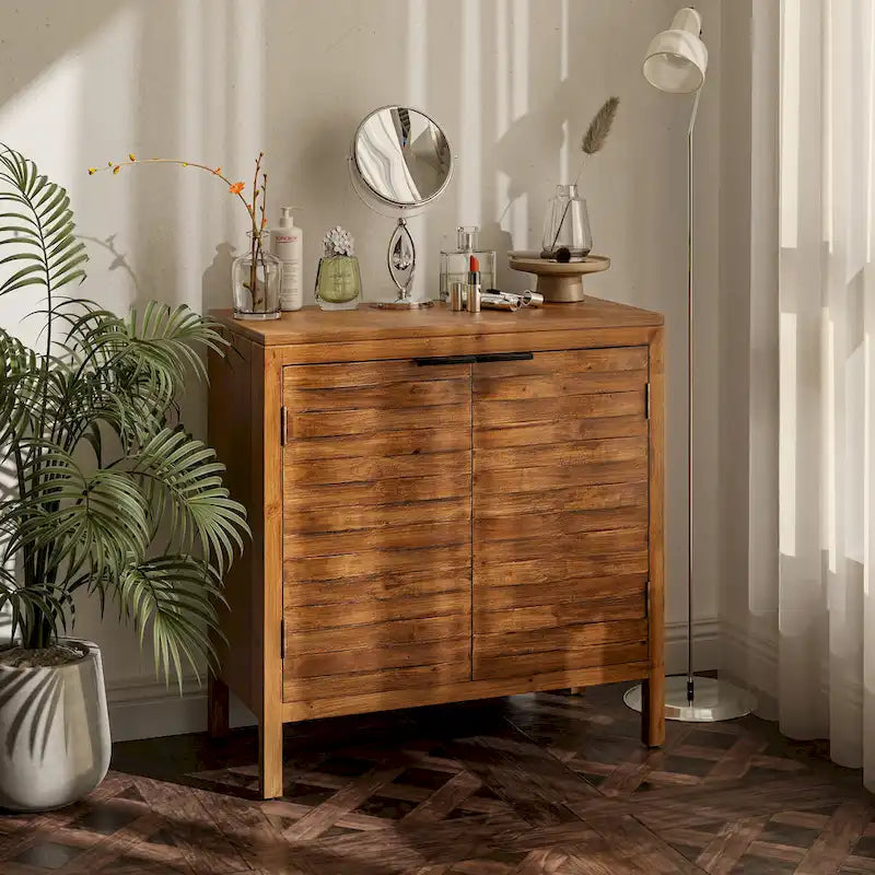 Farmhouse Storage Dresser Accent Sideboard Wood Buffet Cabinet with 2-Door for Living Room, Hallway, Bedroom, Dining Room
